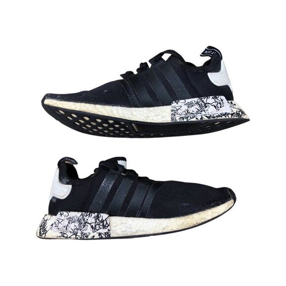 Adidas NMD R1 Black Graffiti Size 9.5 - Picture 2 of 13